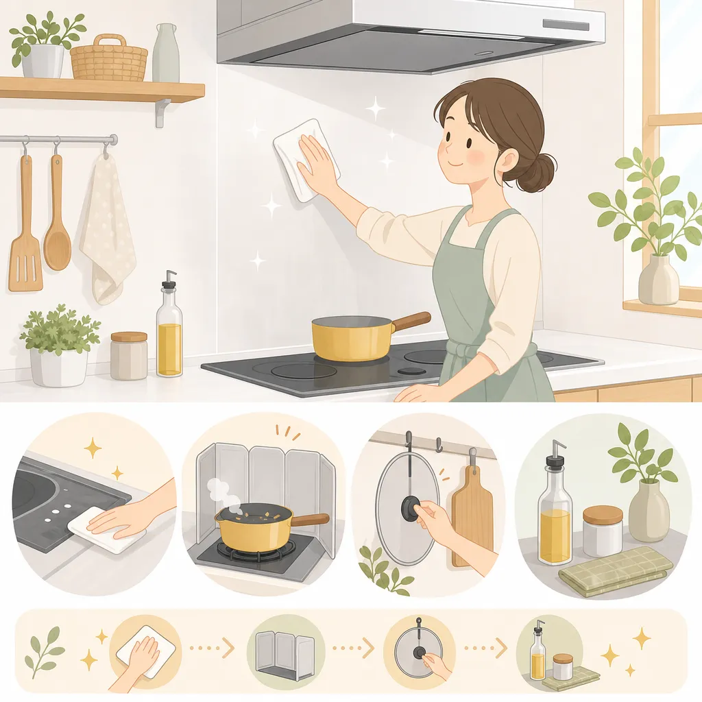 油汚れが付きにくくなるよう、調理器具に事前にコーティング剤を塗布している様子。
