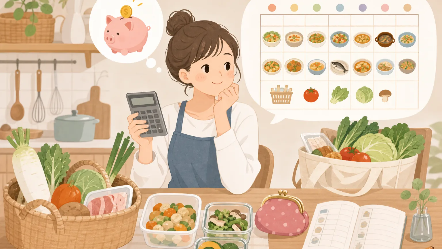 食費節約のコツを実践する一人暮らしの生活風景