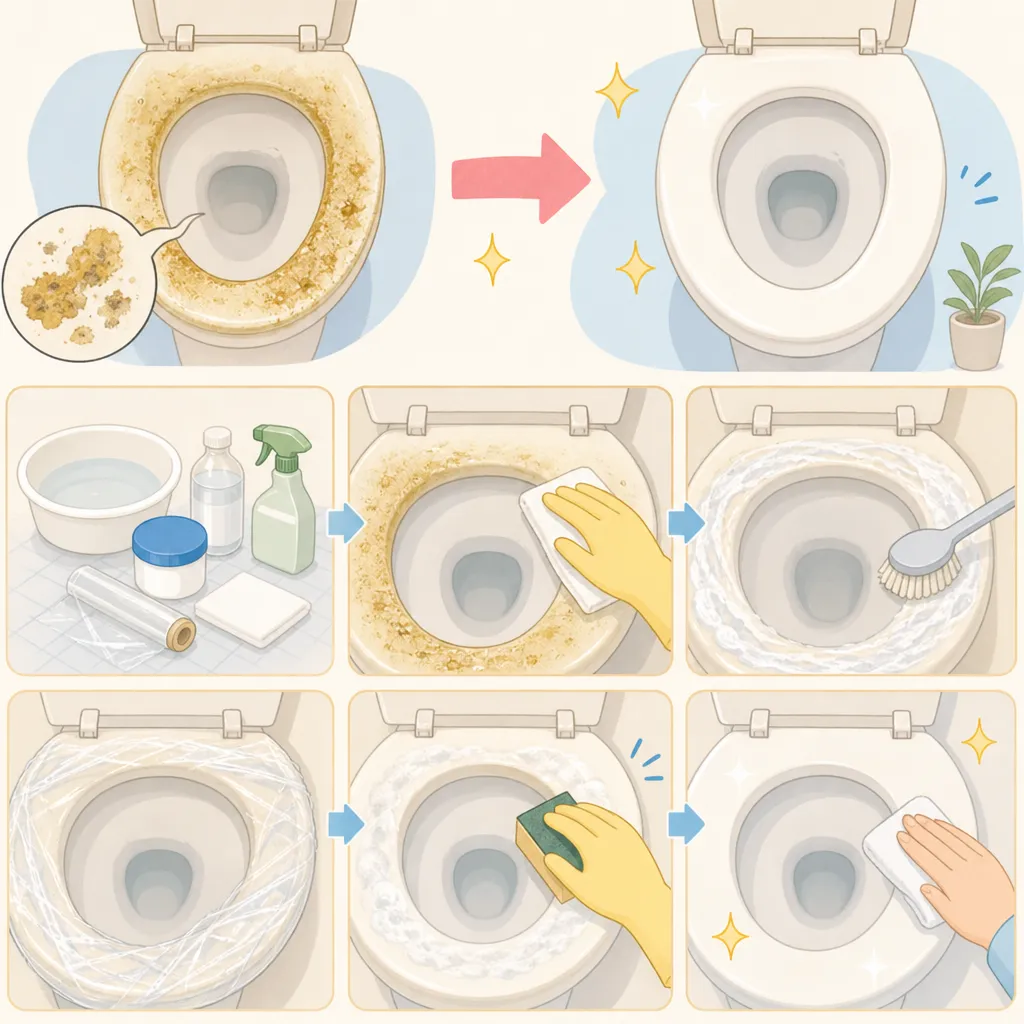 焦げ付きや黄ばみを落とすため、鍋をたわしでこすっている様子。