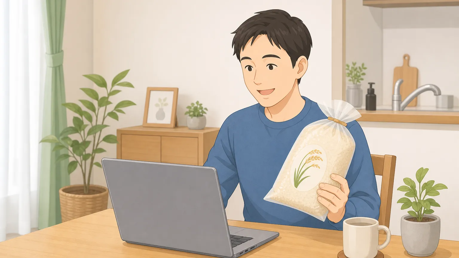 ふるさと納税の手続き方法を段階的に示す、温かみのあるイラスト。矢印や数字で流れを表現し、初心者向けのガイドイメージ。